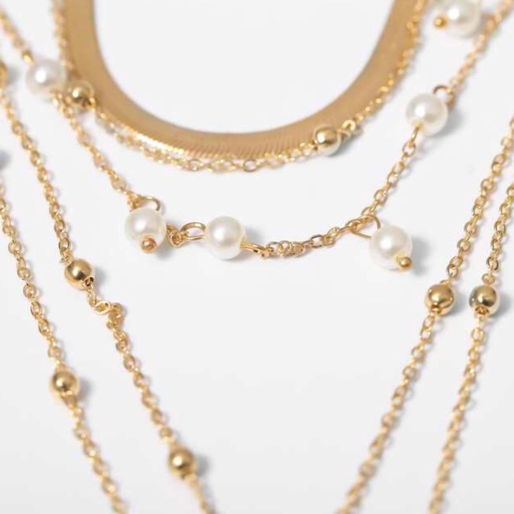 Pearls Layered Adjustable Necklace New - Picture 3 of 8